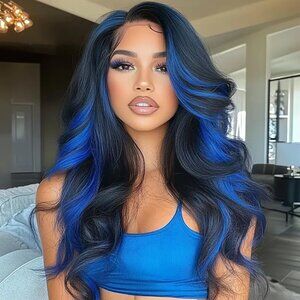 24inch Blue Balayage Wig